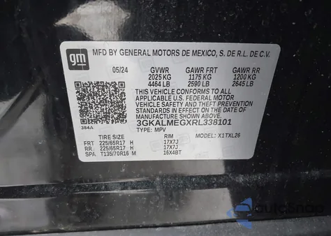 2024 GMC Terrain Fwd Sle z USA, uszkodzony, nr VIN 3GKALMEGXRL338101